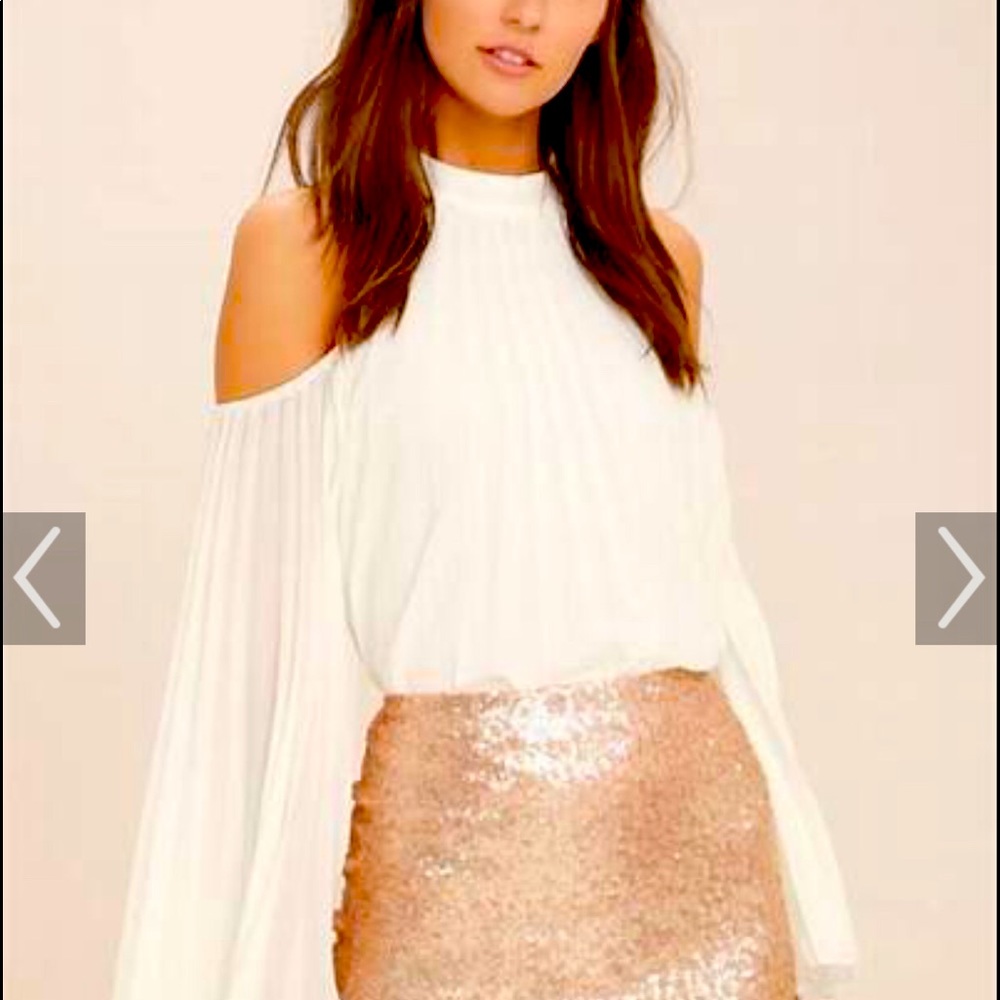 White House black label gold Sequins skirt size 8